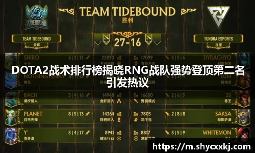 DOTA2战术排行榜揭晓RNG战队强势登顶第二名引发热议